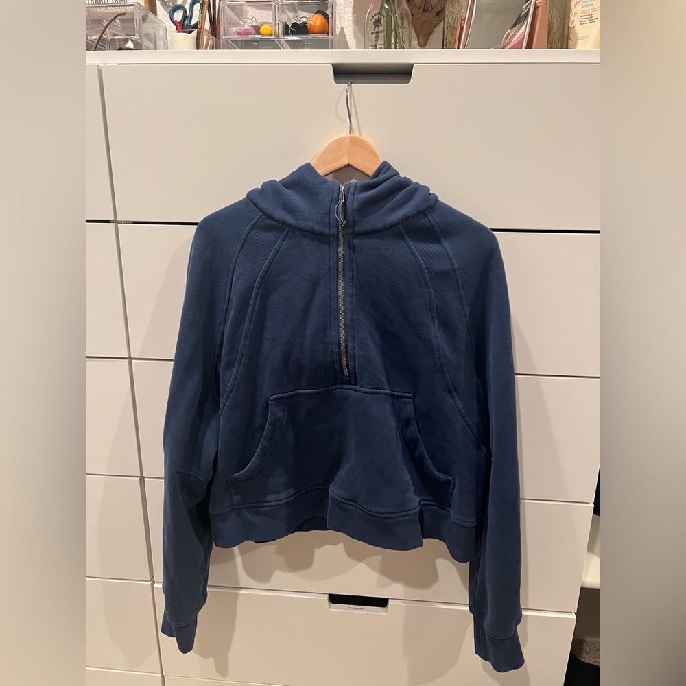 Lululemon navy blue half zip scuba hoodie
